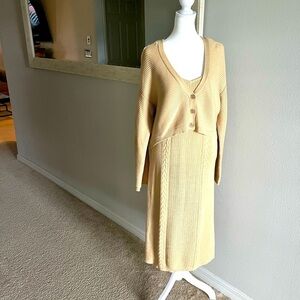 Sophia: New Tan Two Piece body fit  women outfit, Dress and Sweater Size XL